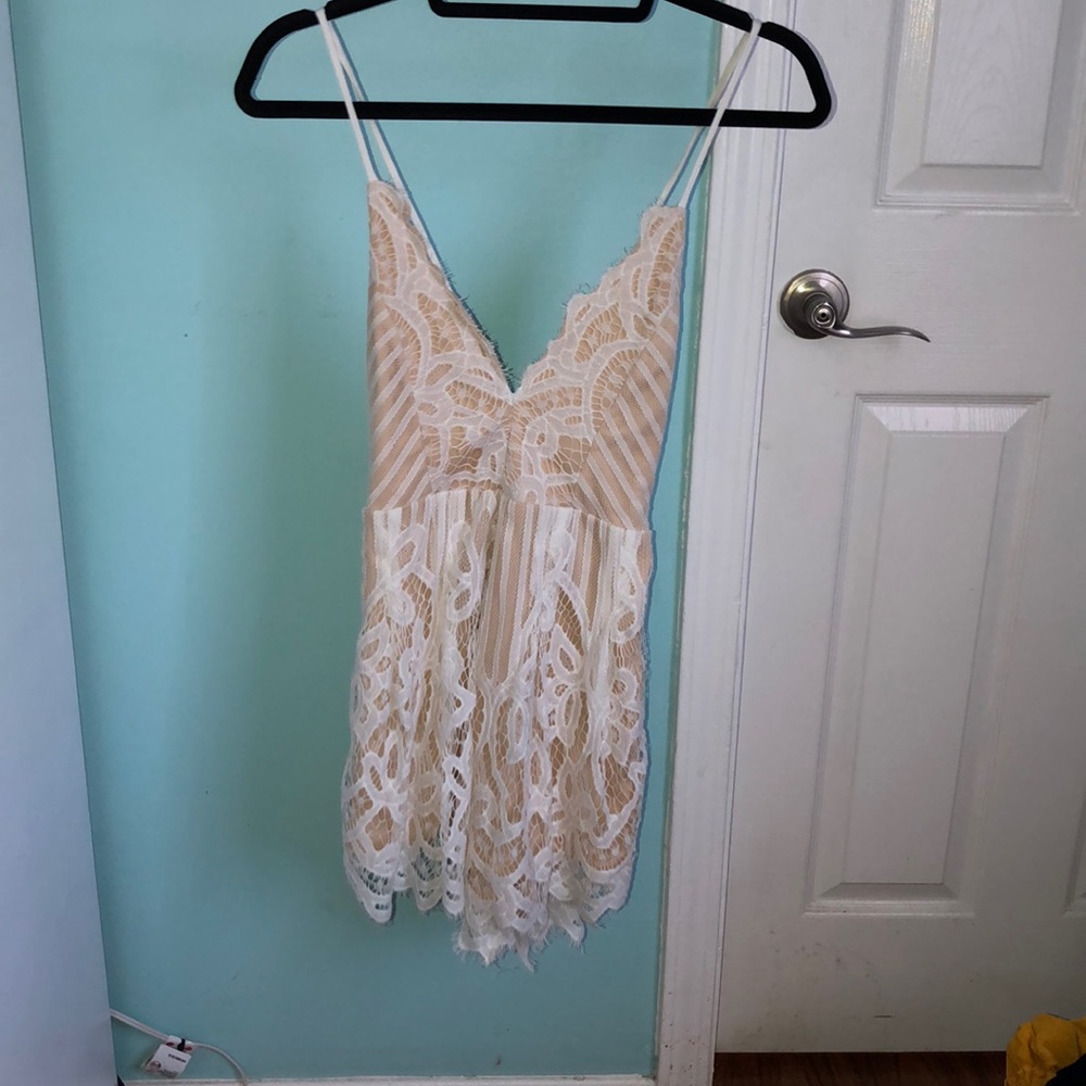Eyelash lace romper